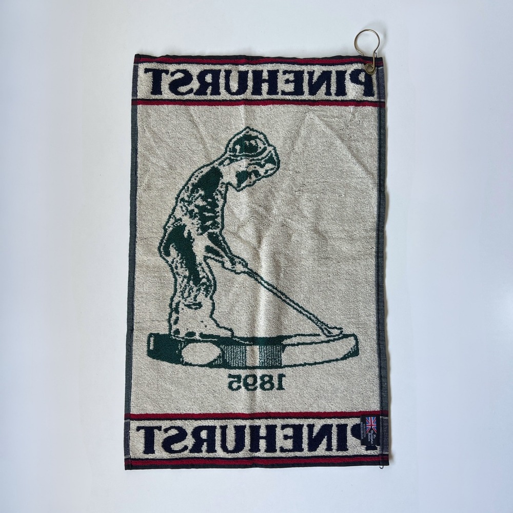 Vintage Pinehurst Golf Towel 1895 Golfer Graphic Hanging Towel Made in Belgium - Picture 2 of 9